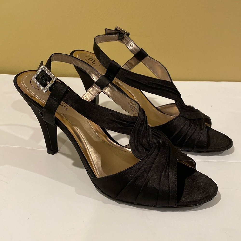 Mootsies Tootsies Satin 3” Heel Black Sz 8.5